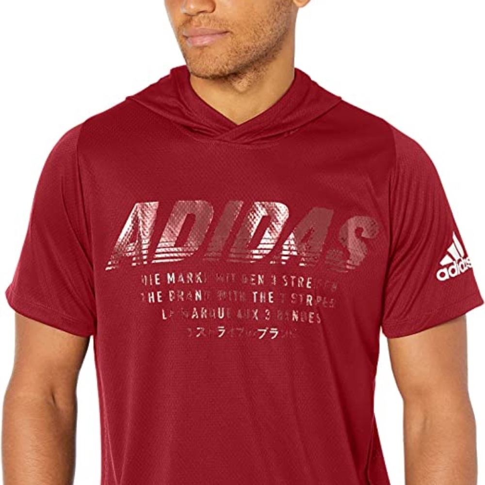 adidas Men's Short Sleeve Hooded T Shirt